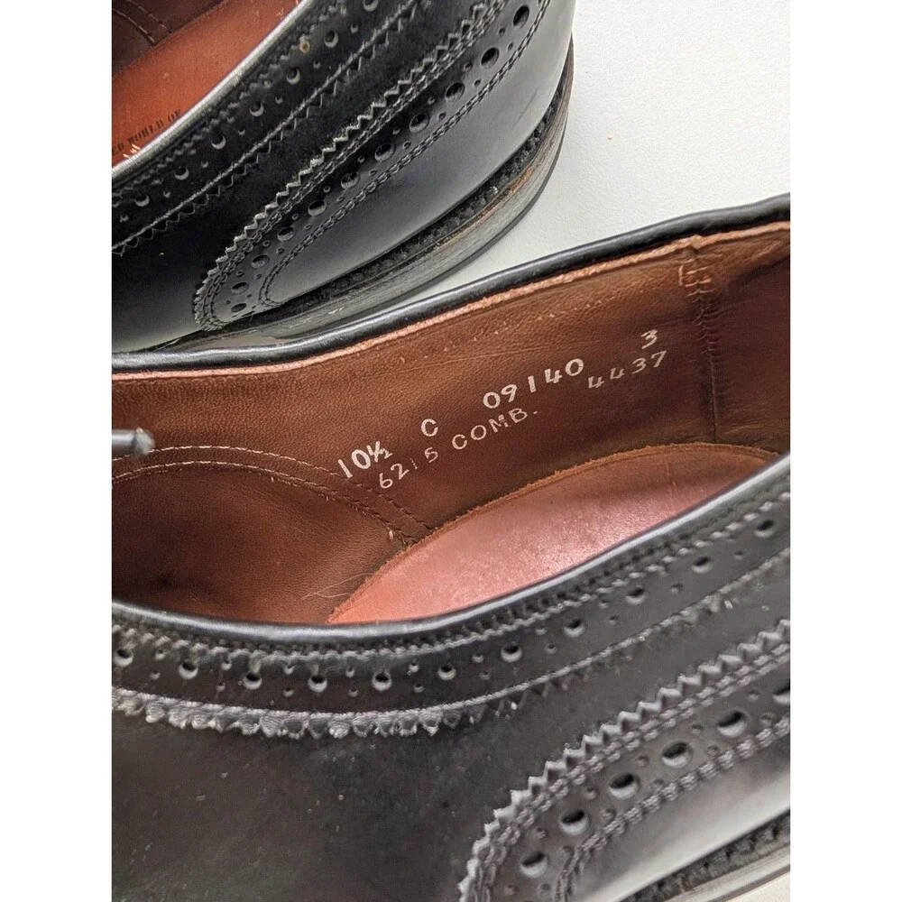 Allen Edmonds McAllister Wingtip Oxford Black Leather USA 10.5 C Dress Shoes